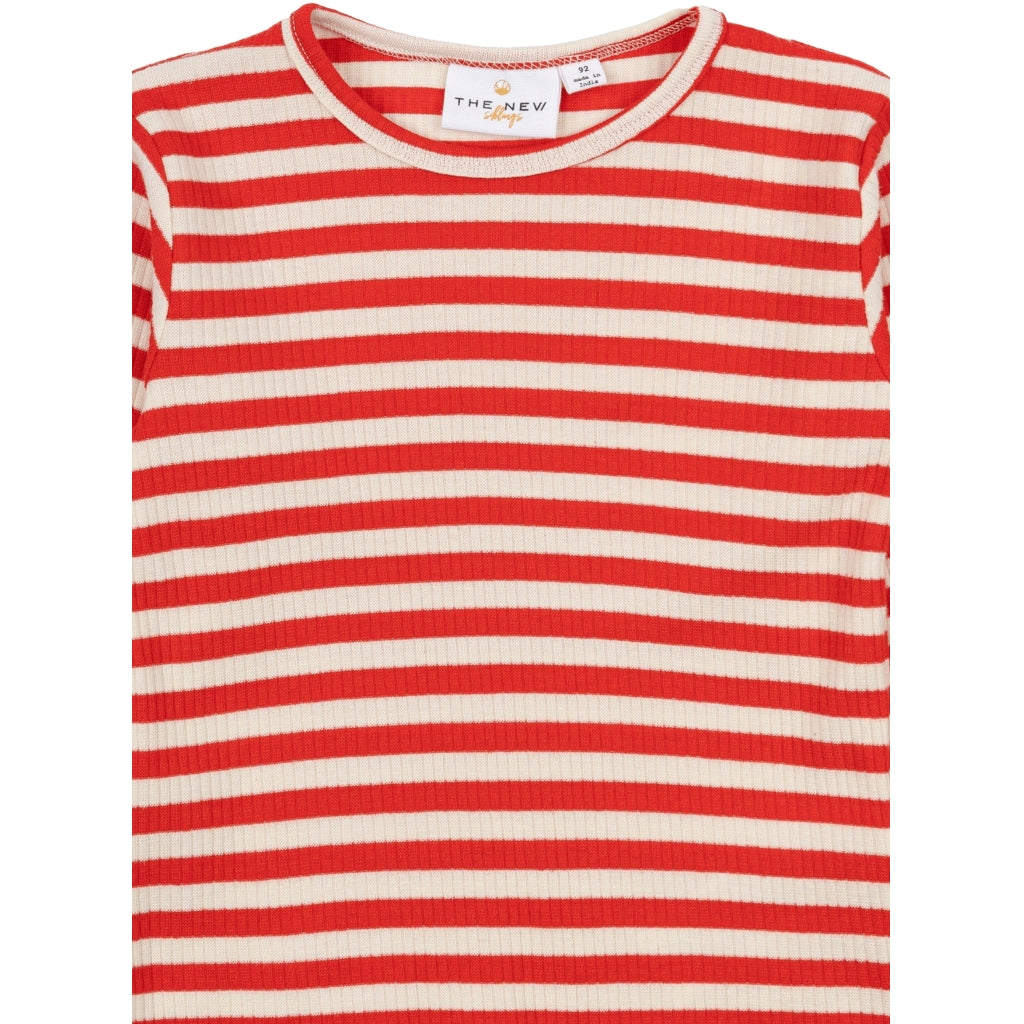 THE NEW - GESTREEPT SHIRT POPPY RED
