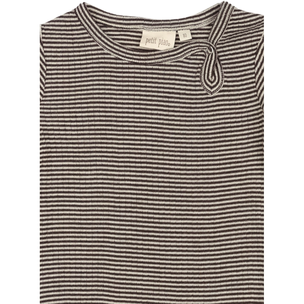 PETIT PIAO - MERINO WOLLEN ROMPER COFFEE