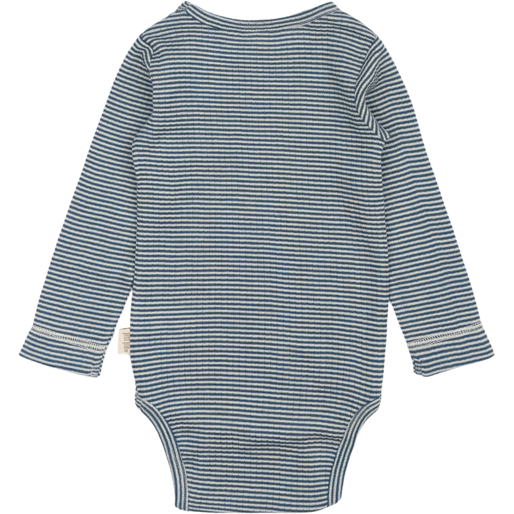 PETIT PIAO - MERINO WOLLEN ROMPER ENSIGN BLUE