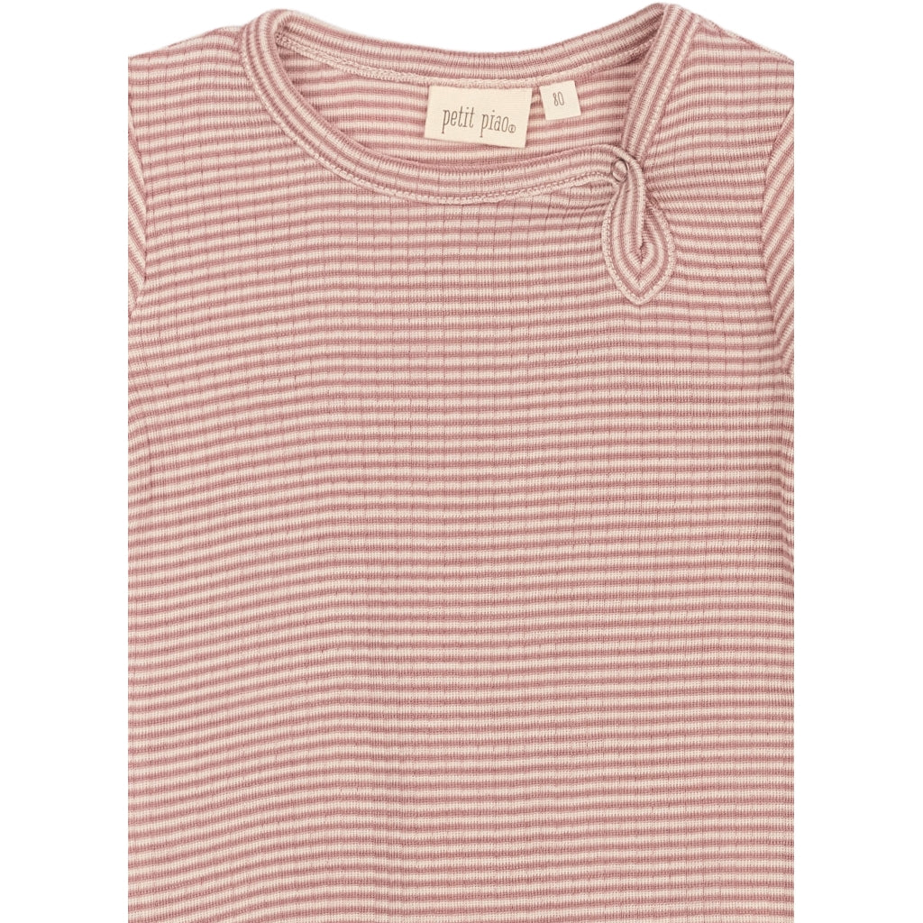 PETIT PIAO - MERINO WOLLEN ROMPER ROSE