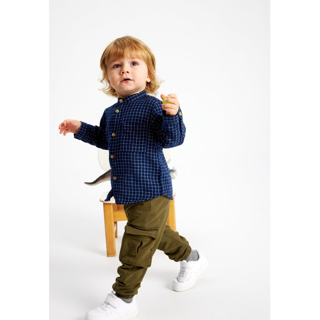 THE NEW - BLAUW GEBLOKTE BLOUSE