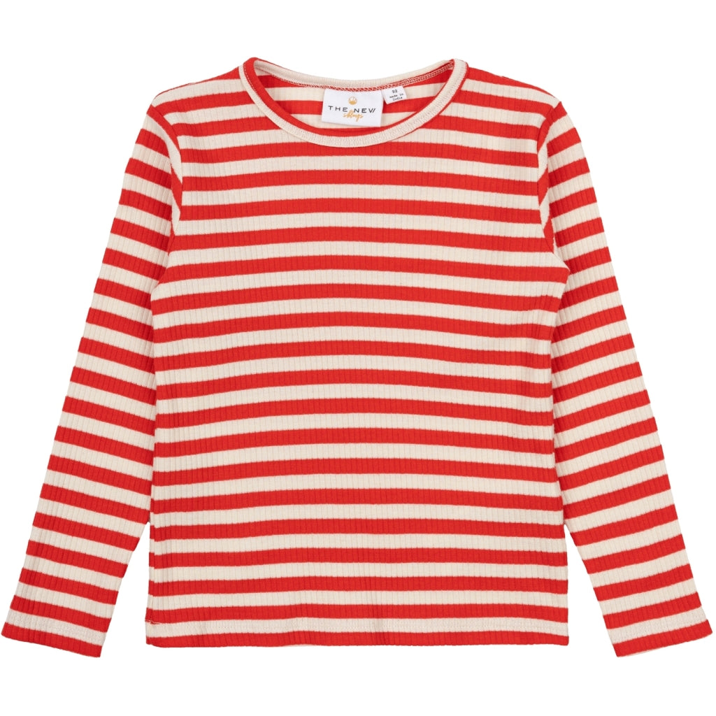 THE NEW - GESTREEPT SHIRT POPPY RED