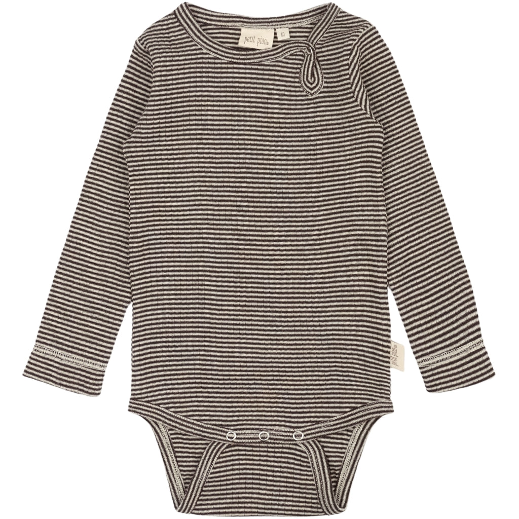 PETIT PIAO - MERINO WOLLEN ROMPER COFFEE