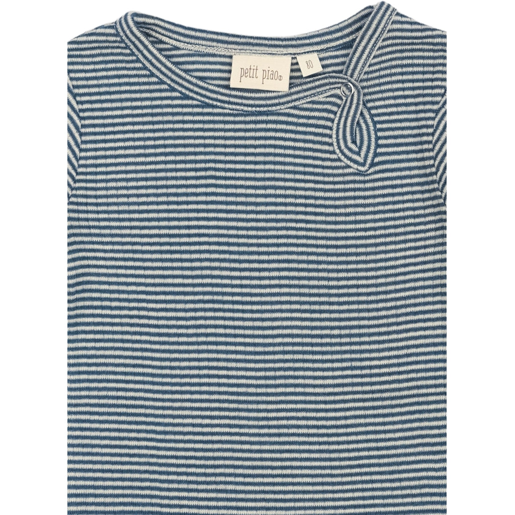 PETIT PIAO - MERINO WOLLEN ROMPER ENSIGN BLUE