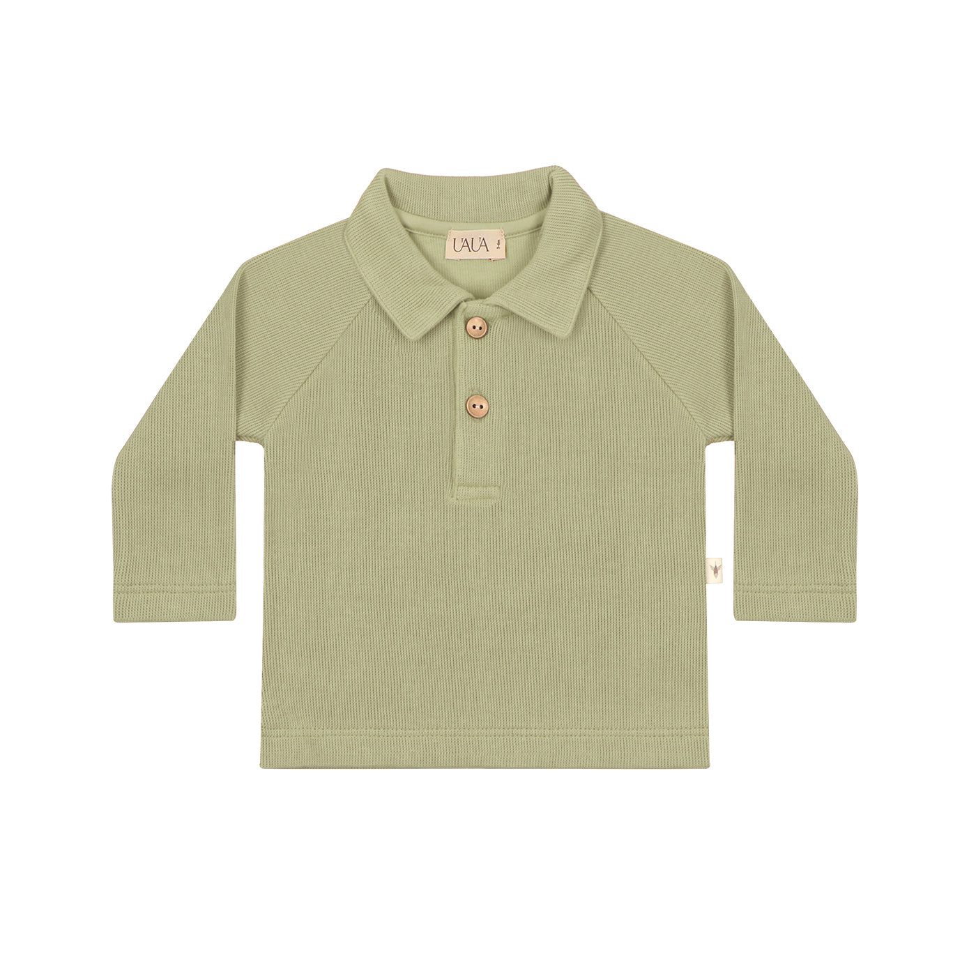 UAUA - Poloshirt met lange mouw olijfgroen