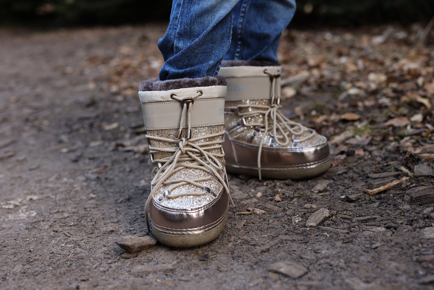 MIKK LINE - SNOW BOOTS CHAMPAGNE GLITTER