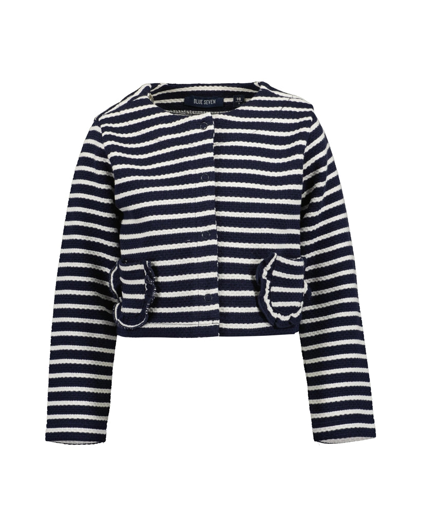 BLUE SEVEN - KORT JASJE GESTREEPT NAVY