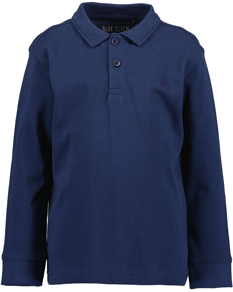 BLUE SEVEN - DONKER BLAUWE POLO MET LANGE MOUW