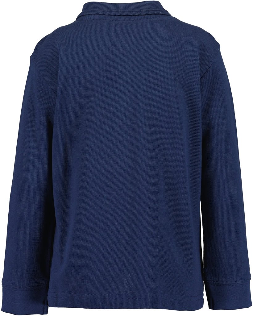 BLUE SEVEN - DONKER BLAUWE POLO MET LANGE MOUW