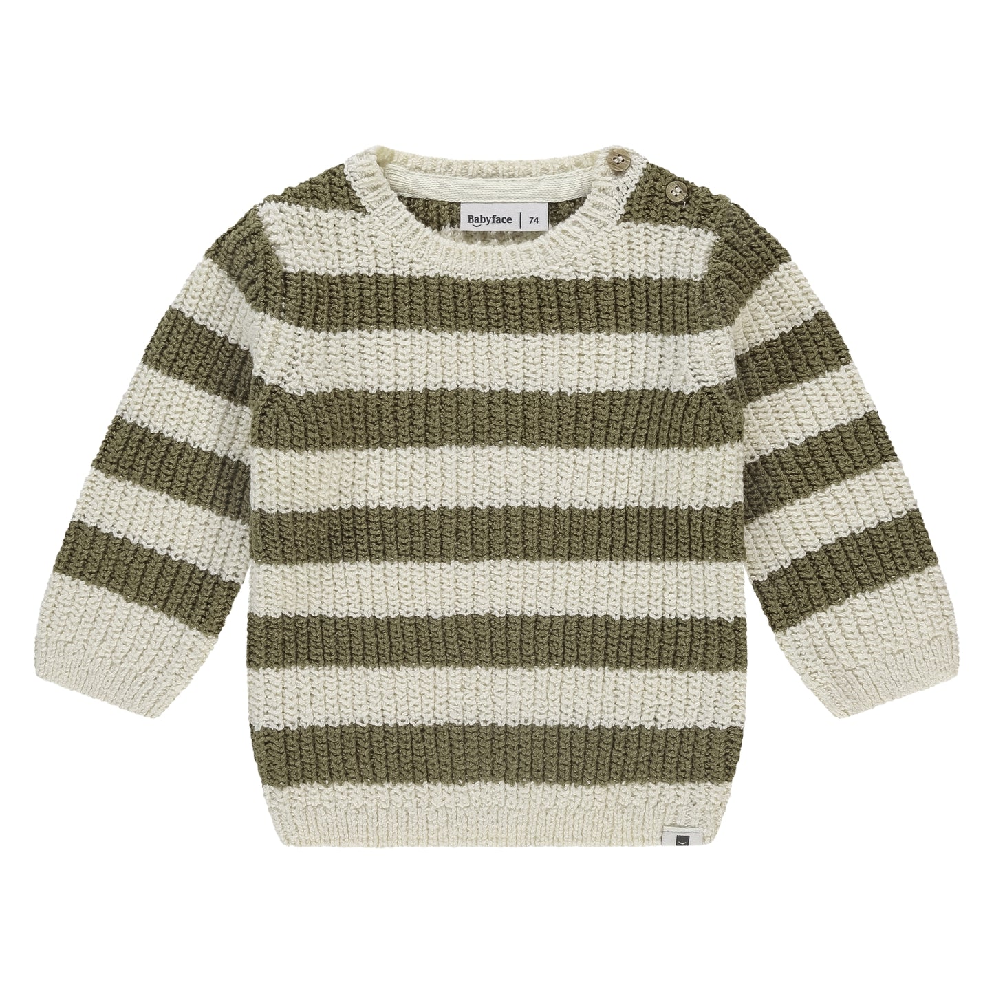 BABYFACE - GEBREIDE PULLOVER GESTREEPT ARMY