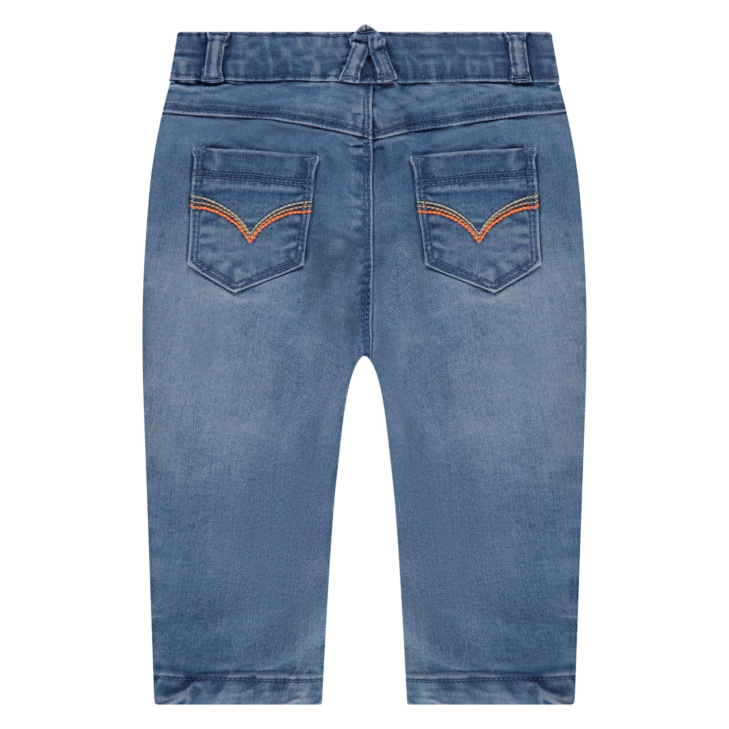 BABYFACE - DENIM BROEK MET ORANJE BLOEMETJES