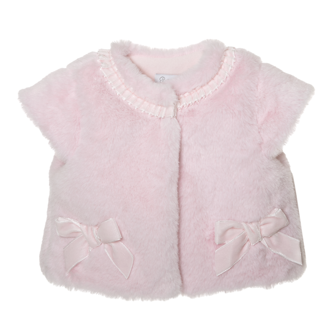 Patachou - Fake Fur jasje korte mouw roze