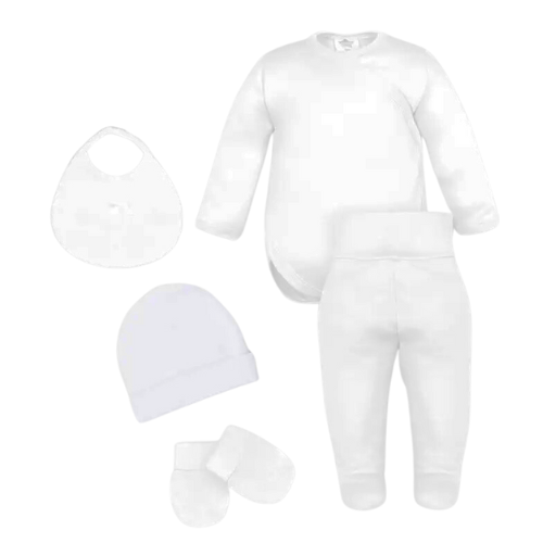 MINHON - 5-DELIG BABYPAKKET WIT/ROZE