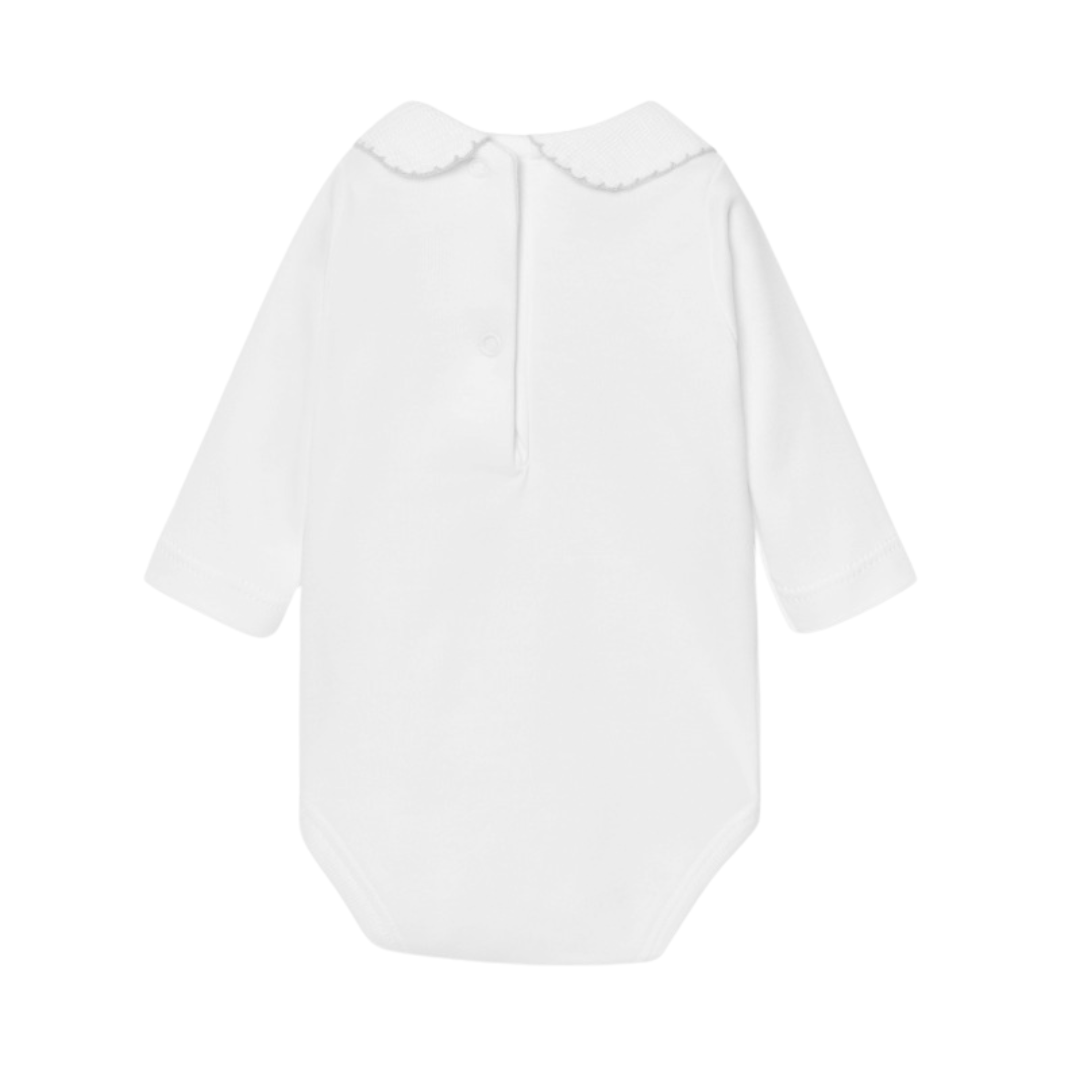 BABIDU - ROMPER MET PIQUE KRAAG WIT