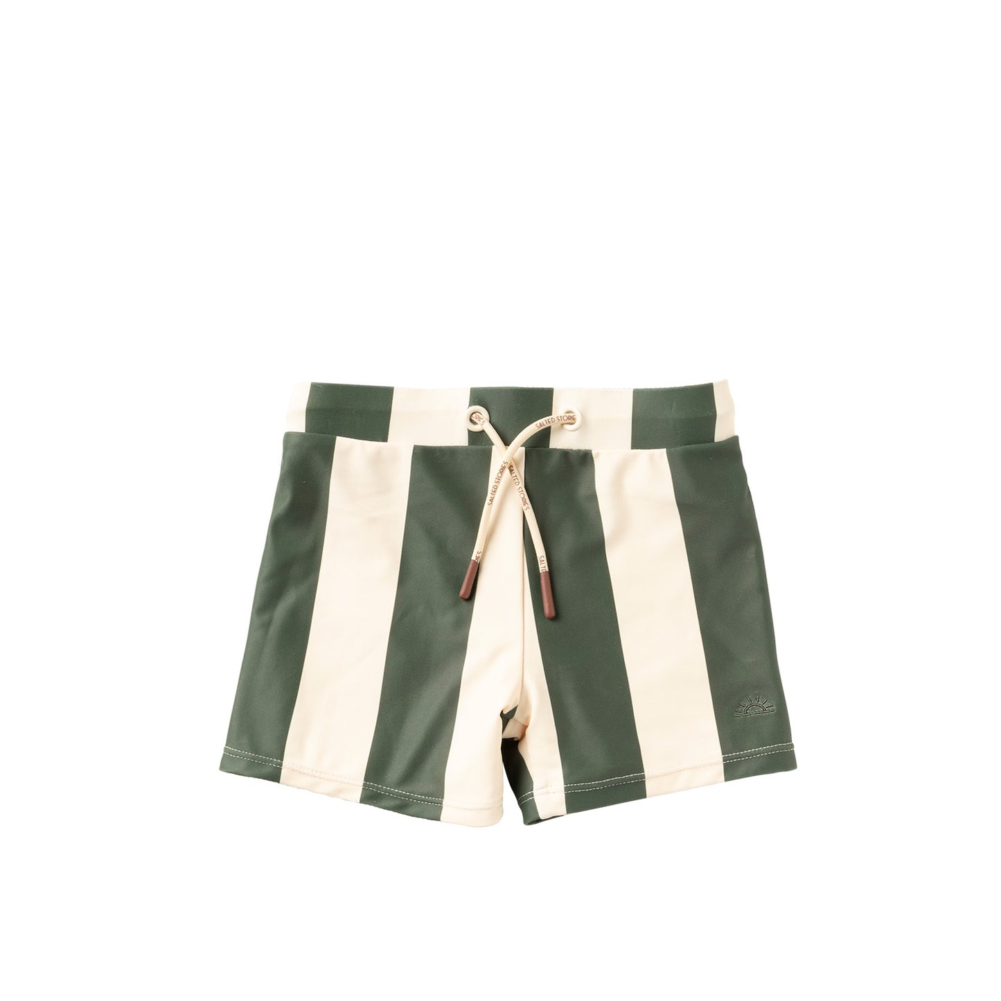 SALTED STORIES - GREEN STRIPE ZWEMBROEK STRAK