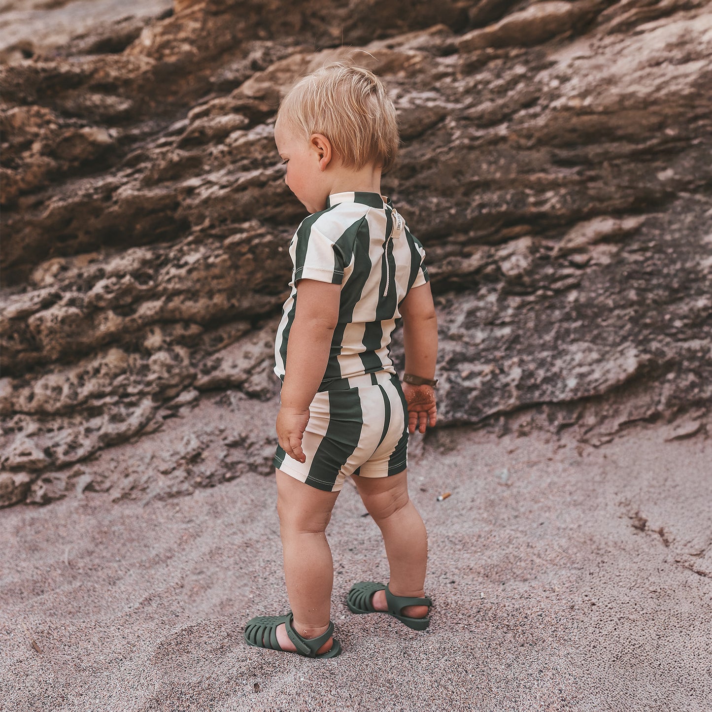 SALTED STORIES - GREEN STRIPE ZWEMSHIRT