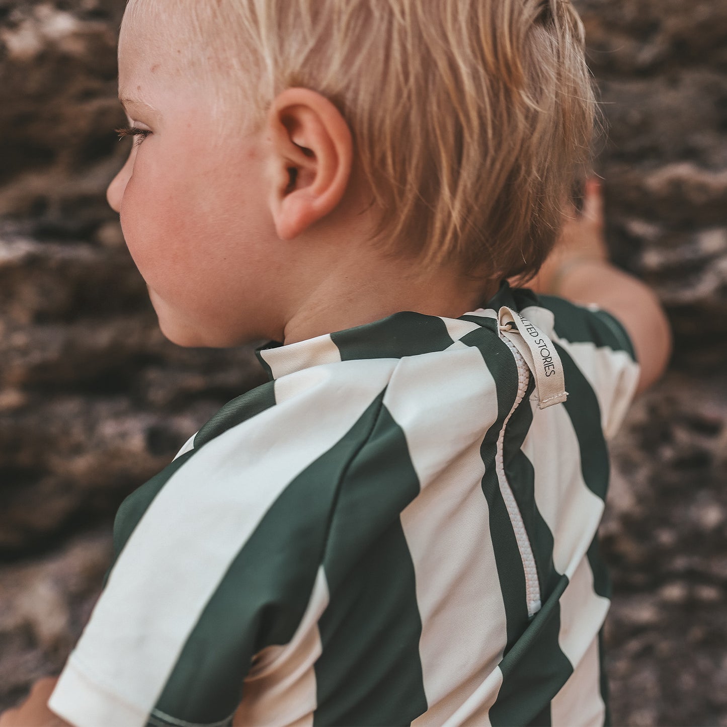 SALTED STORIES - GREEN STRIPE ZWEMSHIRT
