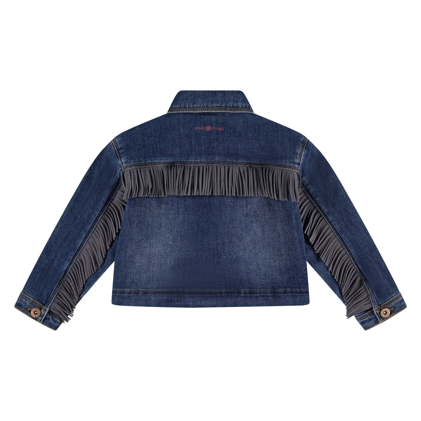 STAINS AND STORIES - DENIM JACKET MET FRANJES
