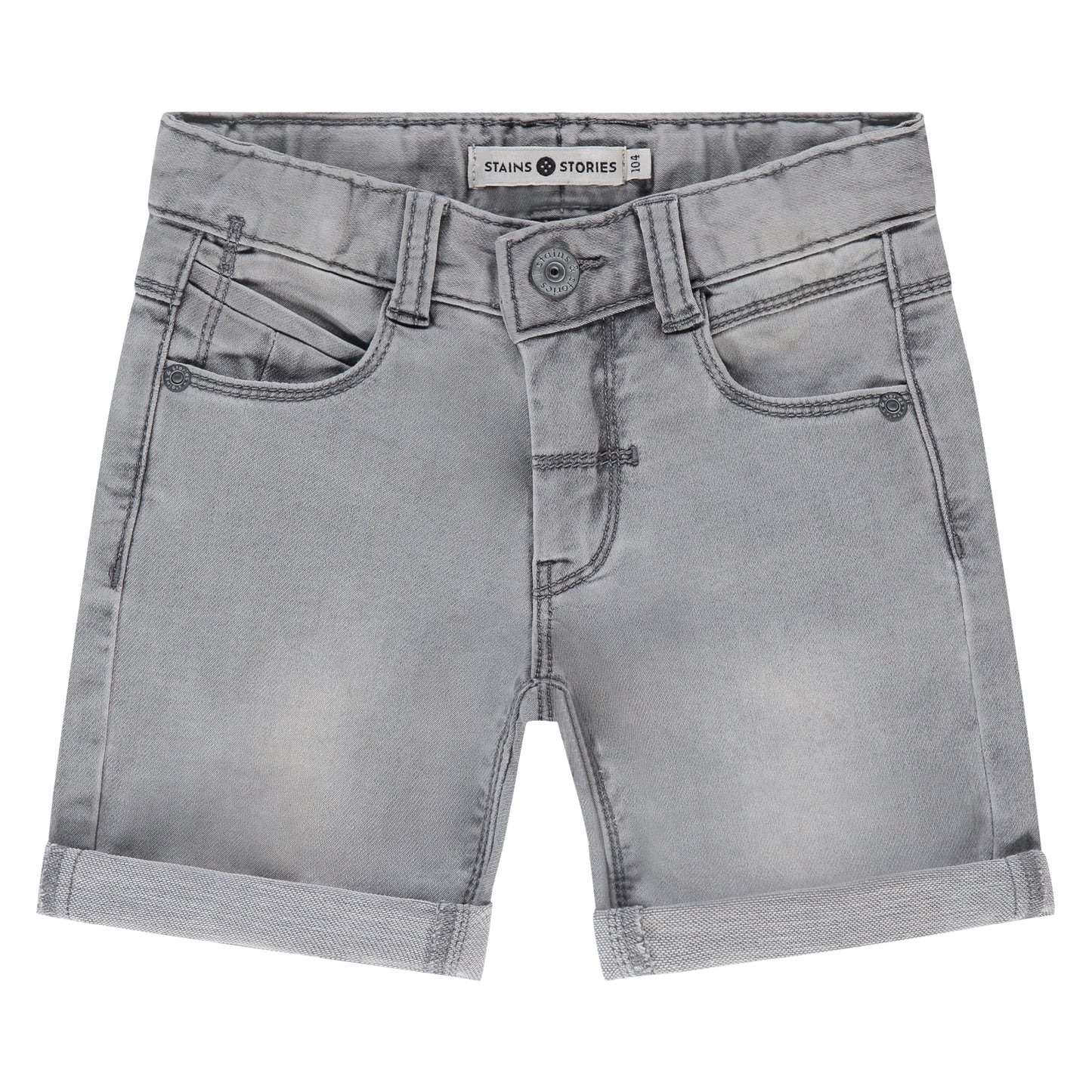 STAINS AND STORIES - DENIM SHORT GRIJS