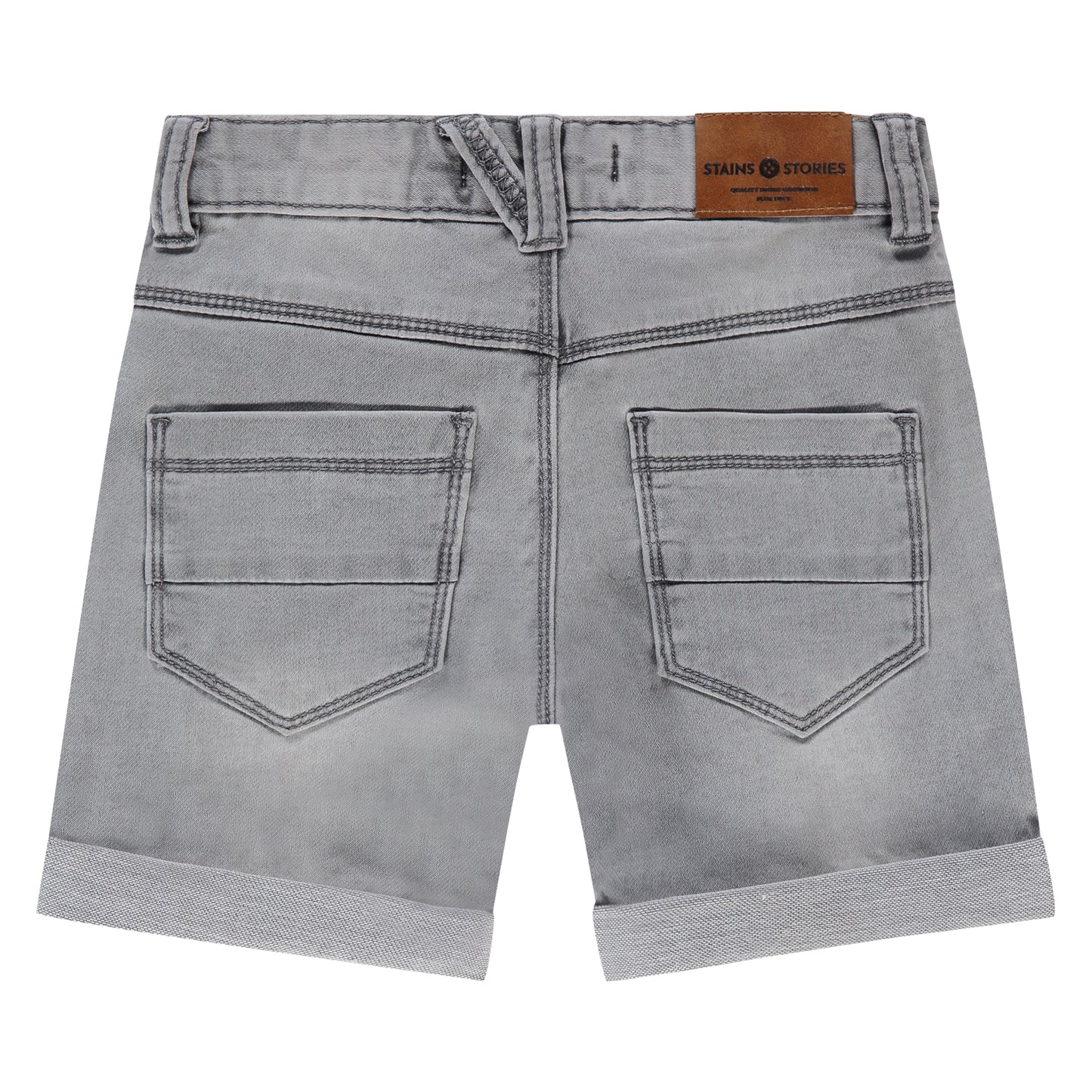 STAINS AND STORIES - DENIM SHORT GRIJS