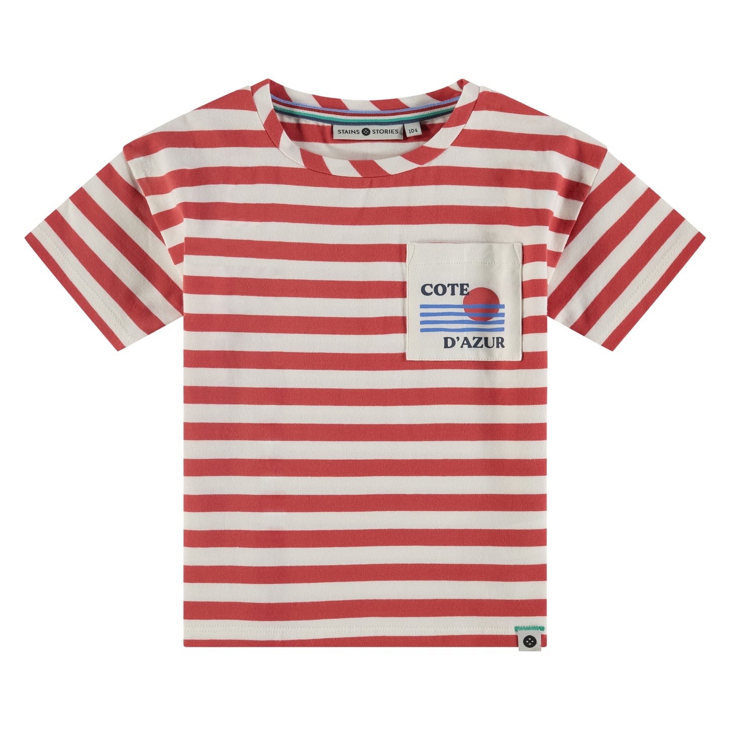 STAINS AND STORIES - ROOD GESTREEPT SHIRT