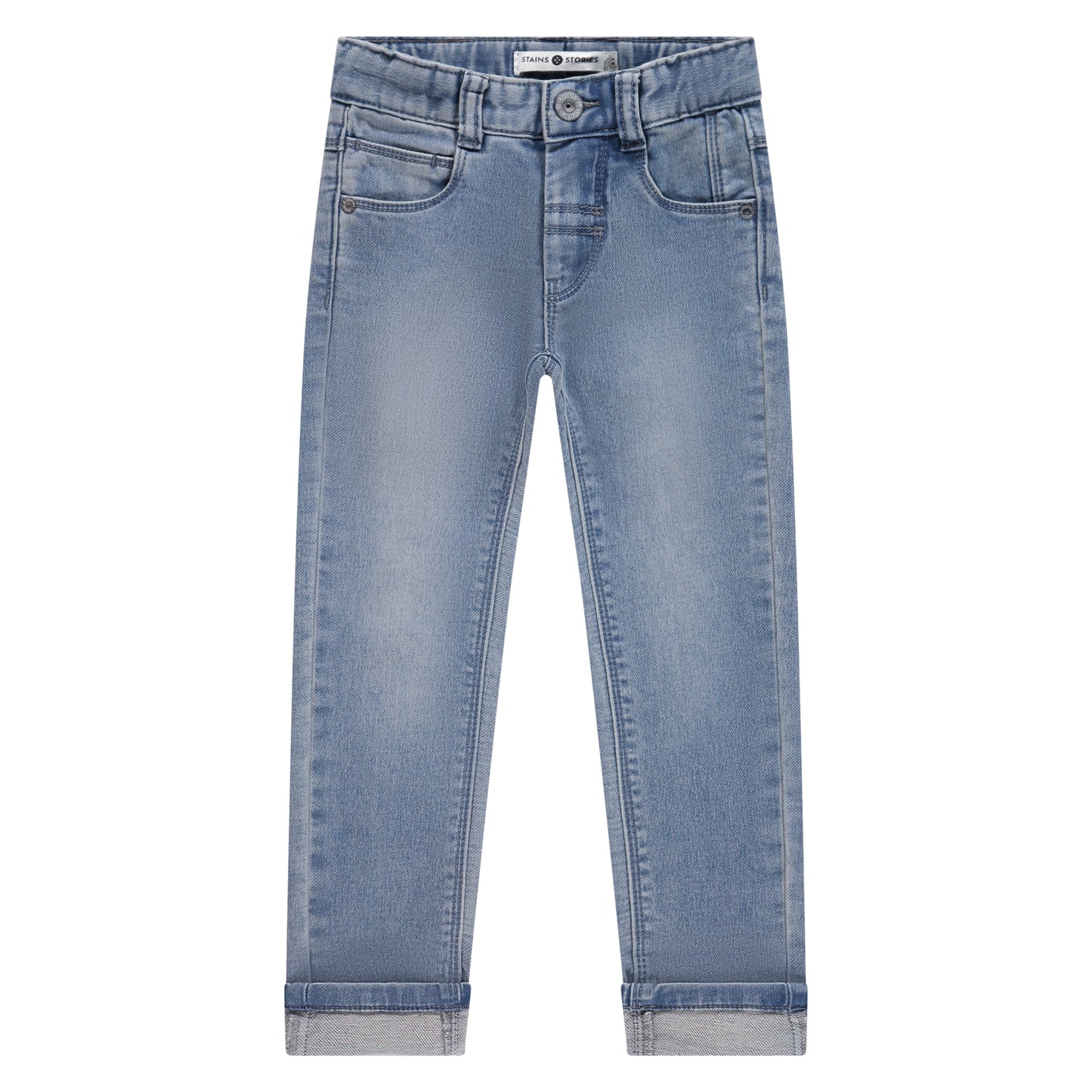 STAINS AND STORIES - MIDDEN BLAUWE DENIM