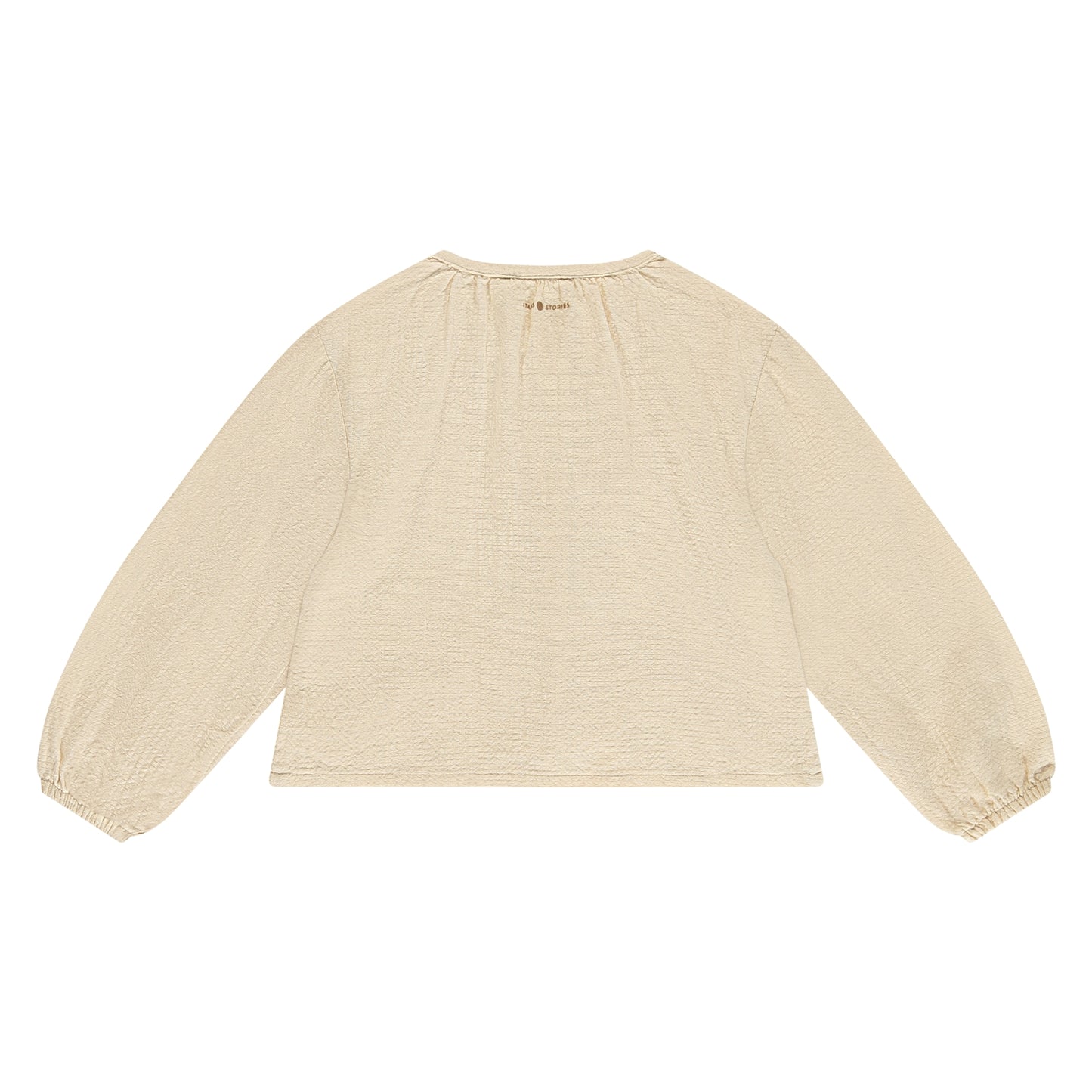 STAINS AND STORIES - CREAM BLOUSE MET STRIKJES