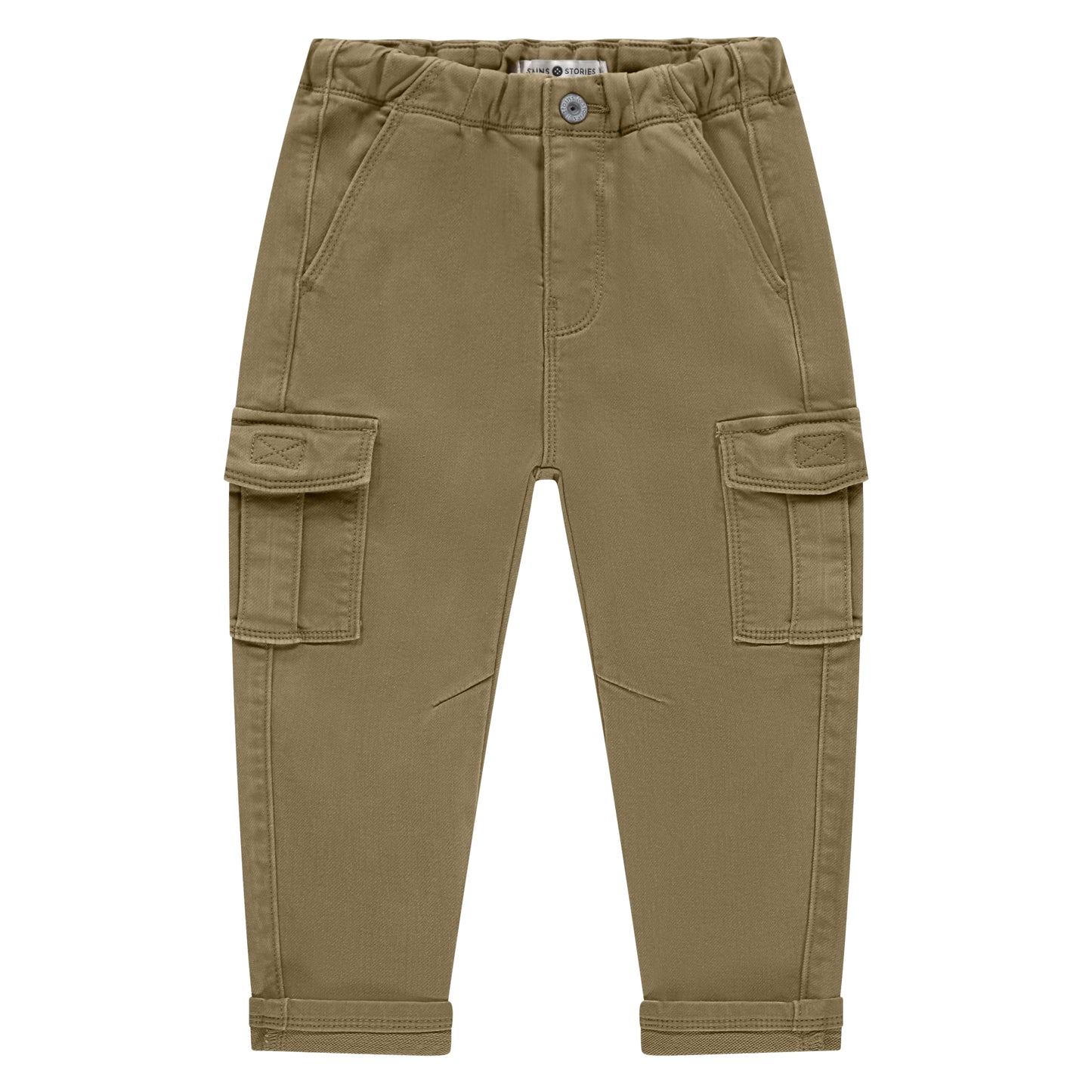 STAINS AND STORIES - WIDE FIT CAMEL CARGO BROEK