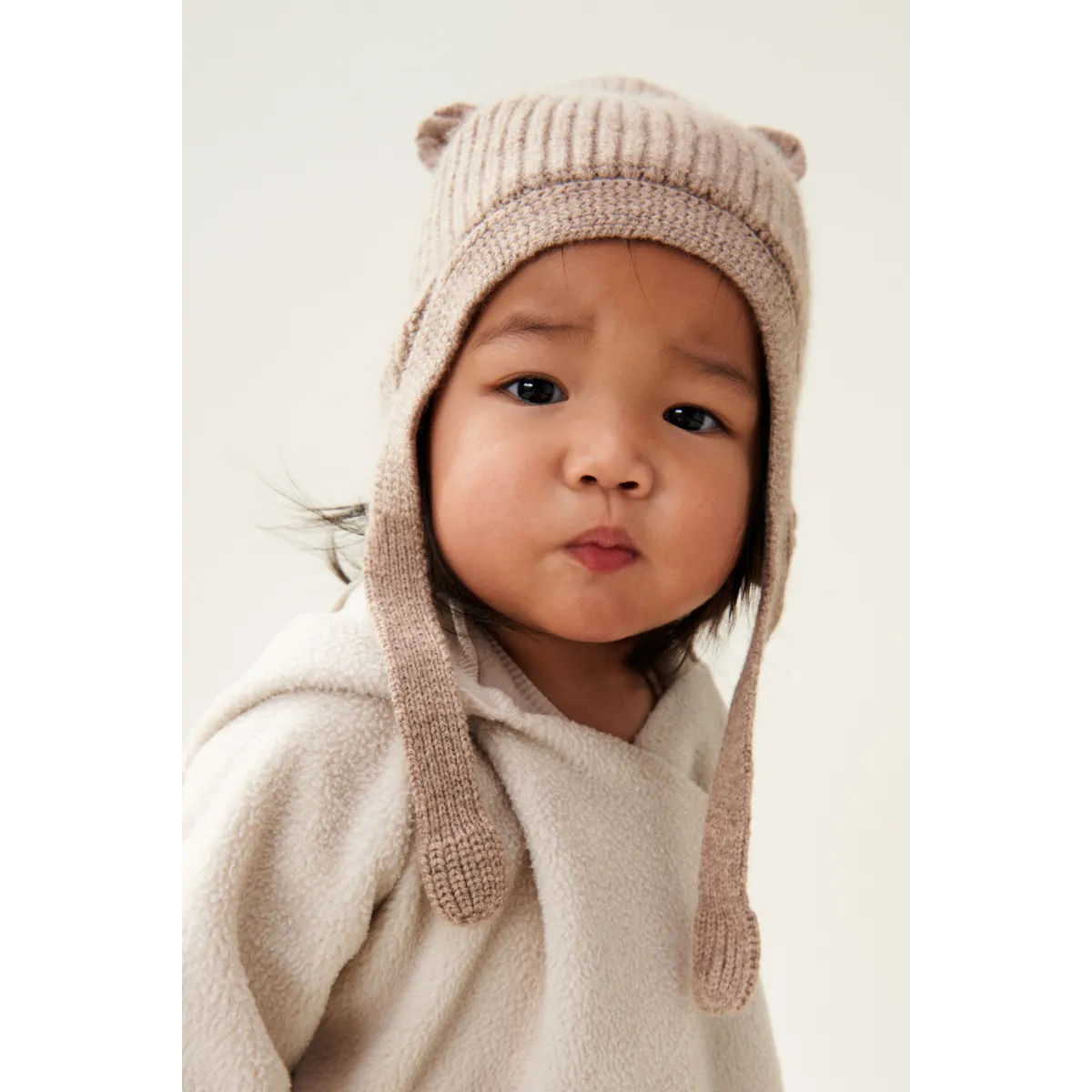 LIEWOOD - AVIANA BABY BONNET OAT MELANGE