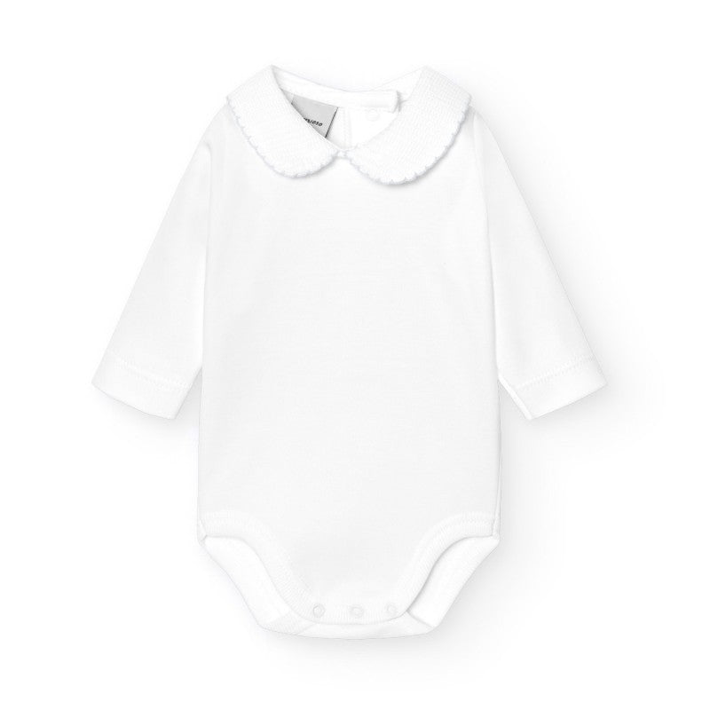 BABIDU - ROMPER MET PIQUE KRAAG WIT