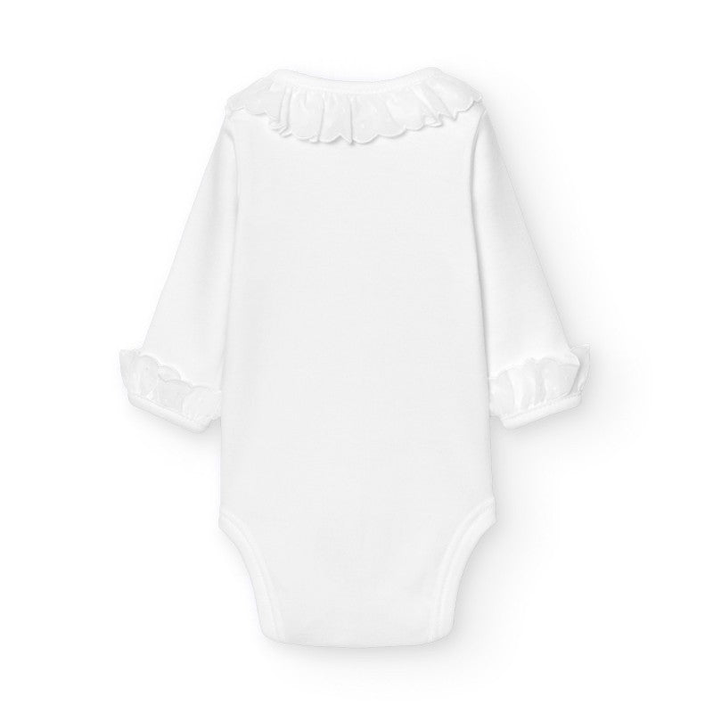 BABIDU - OVERSLAG ROMPER MET KRAAG WIT