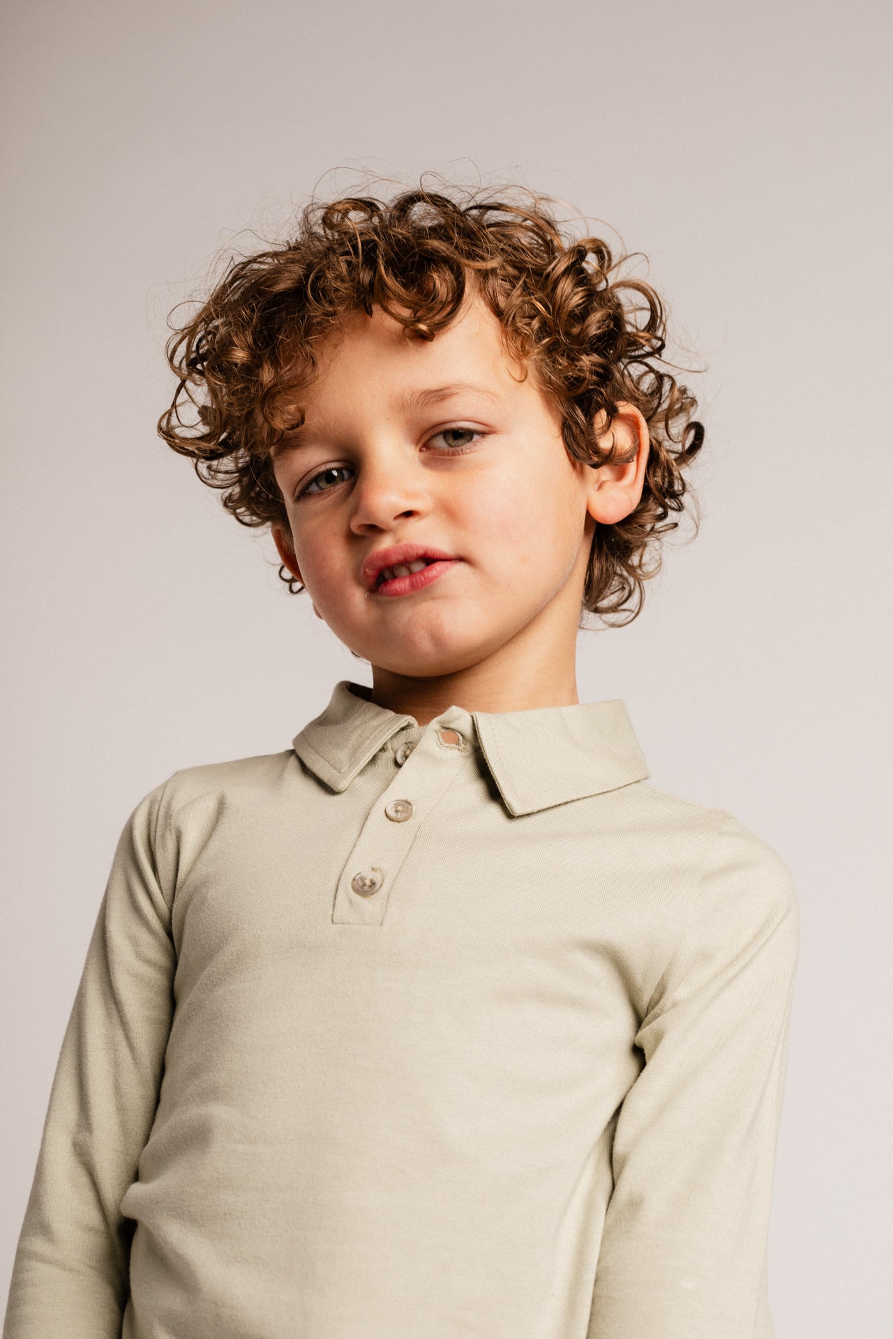 BAJE - BROC POLO LANGE MOUW PISTACHE