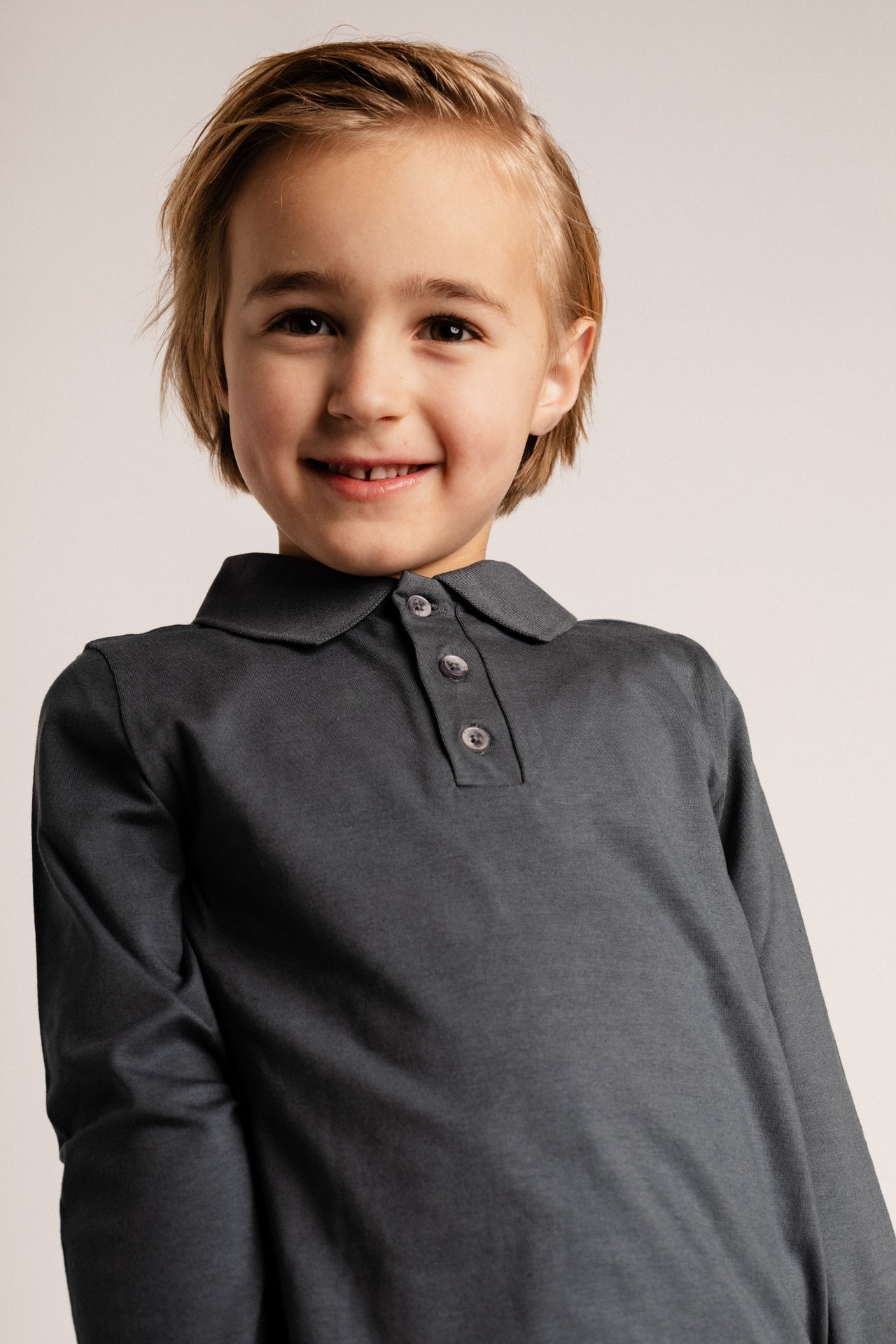 BAJE - BROC POLO LANGE MOUW BLUE VINTAGE