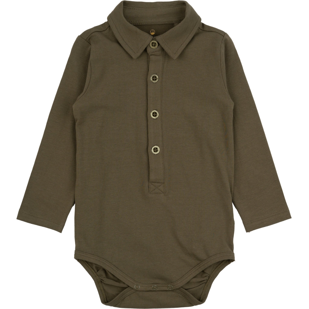 THE NEW - ROMPER MET POLOKRAAG LANGE MOUW IVY GREEN