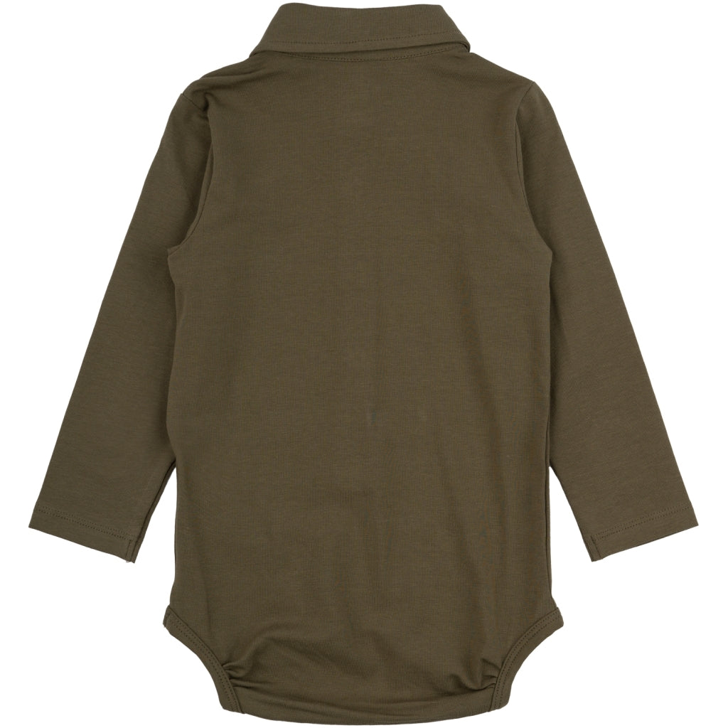 THE NEW - ROMPER MET POLOKRAAG LANGE MOUW IVY GREEN