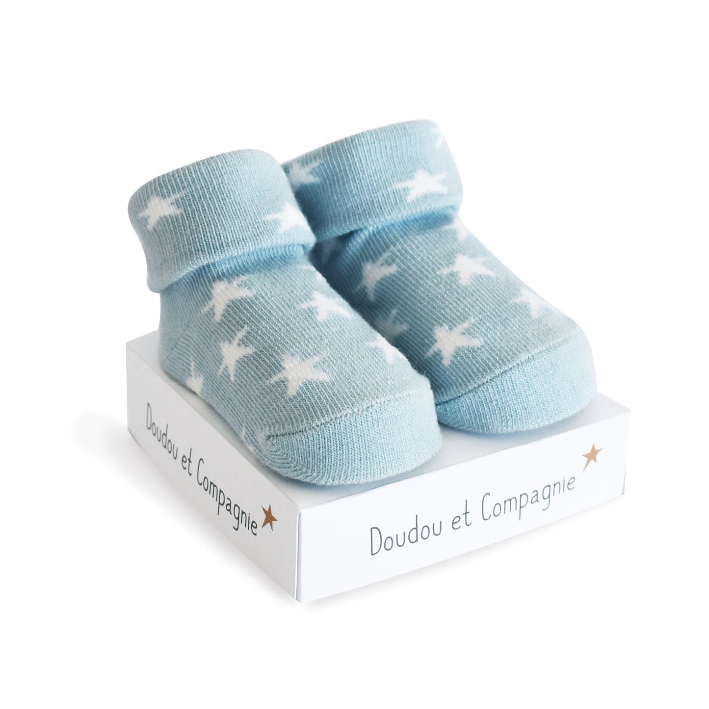 DOUDOU - sokjes met sterretjes babyblauw