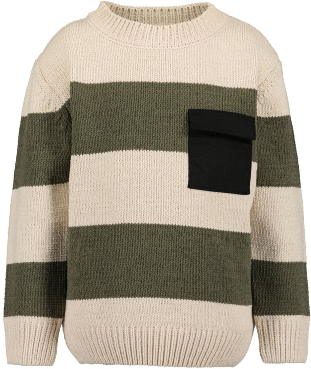 BLUE SEVEN - GESTREEPTE TRUI MET BORSTZAK