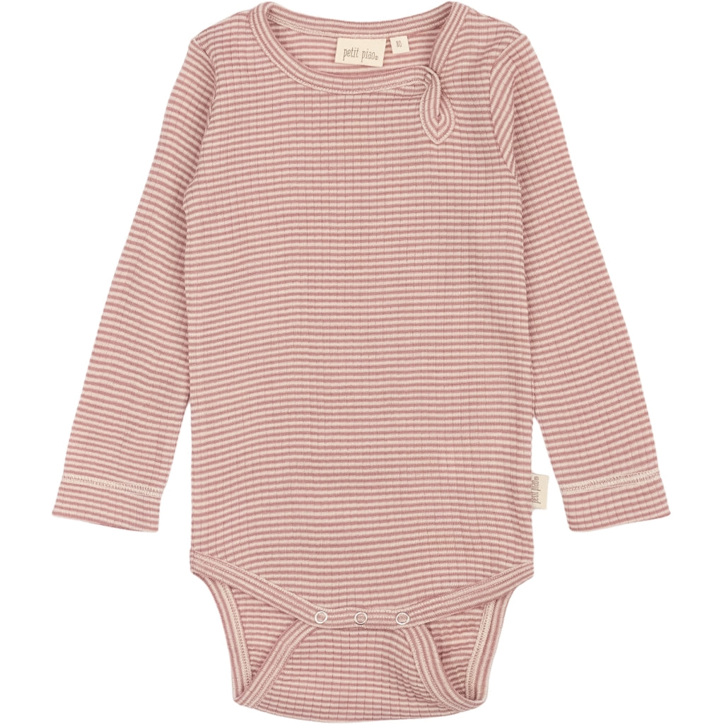 PETIT PIAO - MERINO WOLLEN ROMPER ROSE