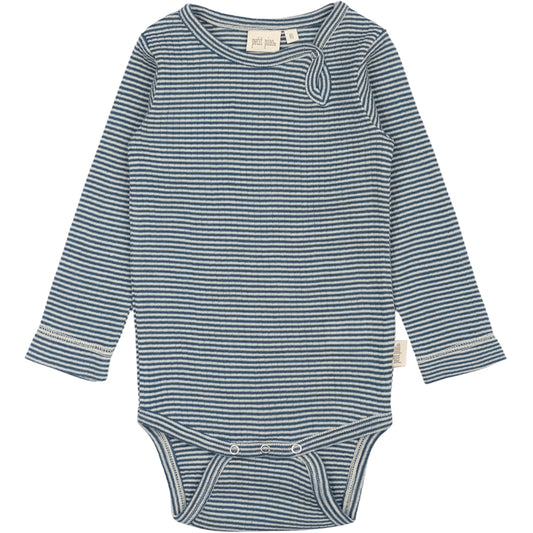 PETIT PIAO - MERINO WOLLEN ROMPER ENSIGN BLUE