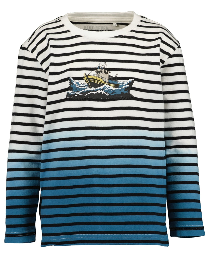 BLUE SEVEN - GESTREEPT SHIRT MET KOTTER