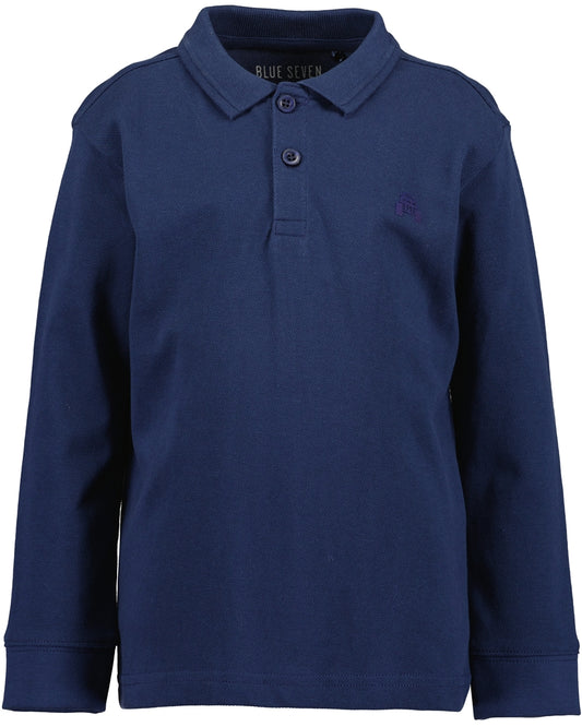 BLUE SEVEN - DONKER BLAUWE POLO MET LANGE MOUW