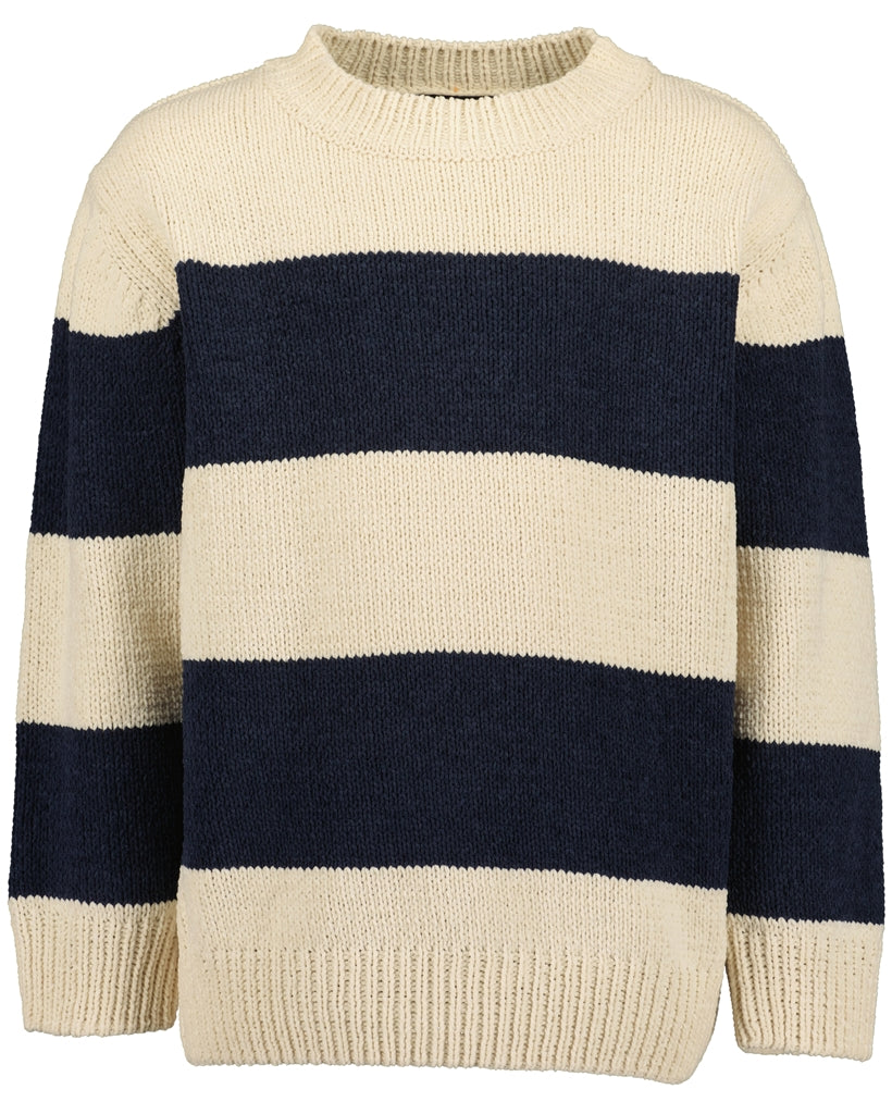 BLUE SEVEN - SWEATER STRIPED DONKER BLAUW