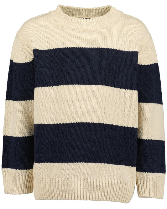 BLUE SEVEN - SWEATER STRIPED DONKER BLAUW