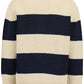 BLUE SEVEN - SWEATER STRIPED DONKER BLAUW
