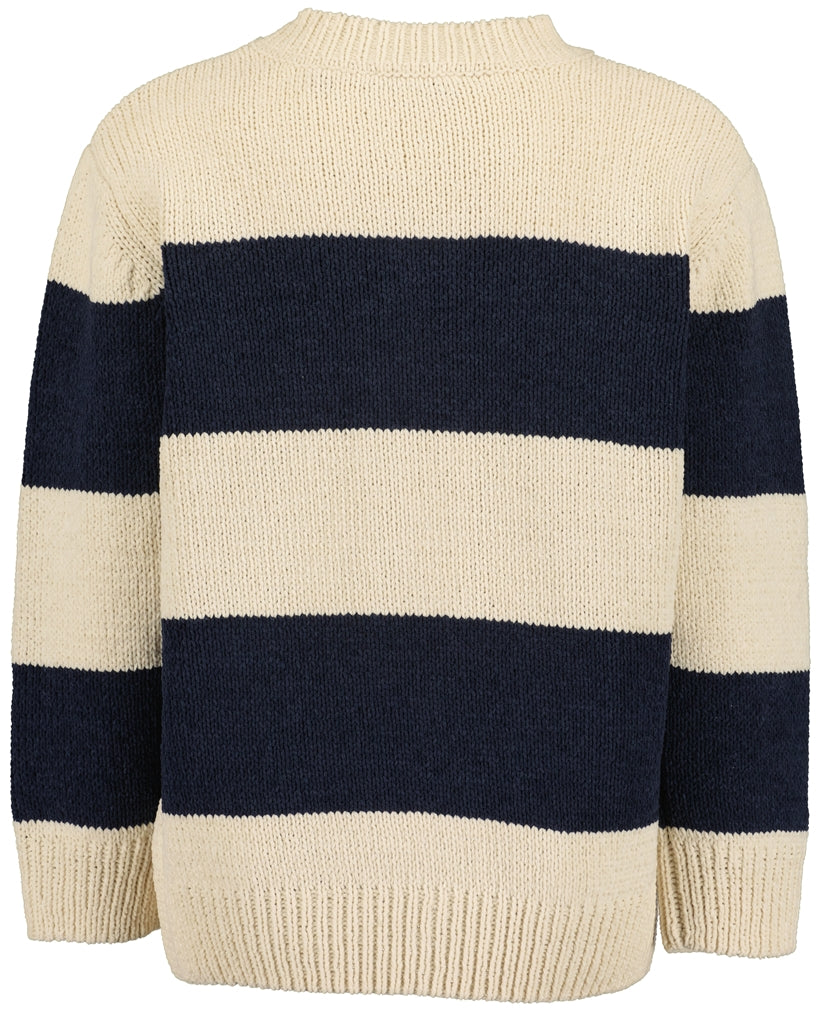 BLUE SEVEN - SWEATER STRIPED DONKER BLAUW
