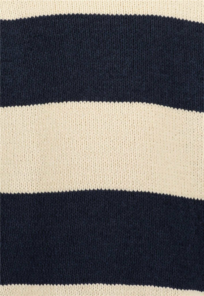 BLUE SEVEN - SWEATER STRIPED DONKER BLAUW