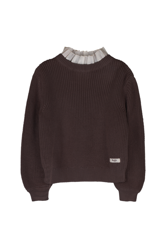 BAJE - TRUI MET KRAAG MAI BROWN CHOCO