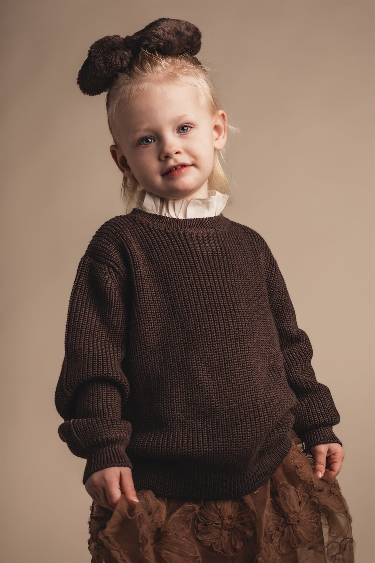 BAJE - TRUI MET KRAAG MAI BROWN CHOCO