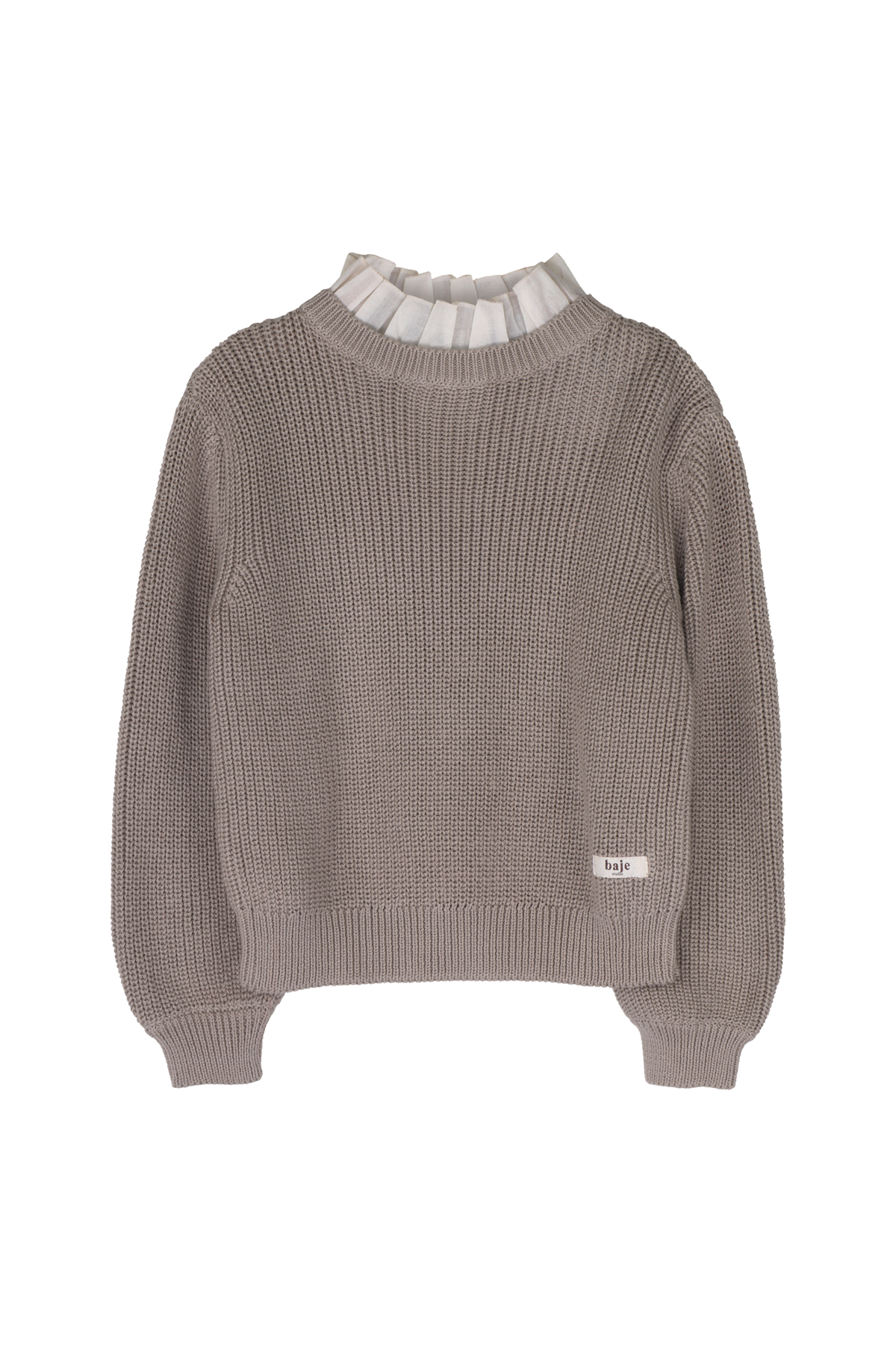BAJE - TRUI MET KRAAG MAI TAUPE LIGHT