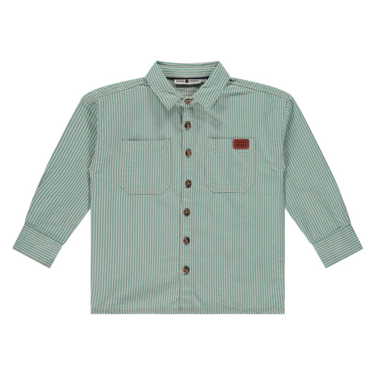 STAINS AND STORIES - TURQUOISE GESTREEPTE BLOUSE